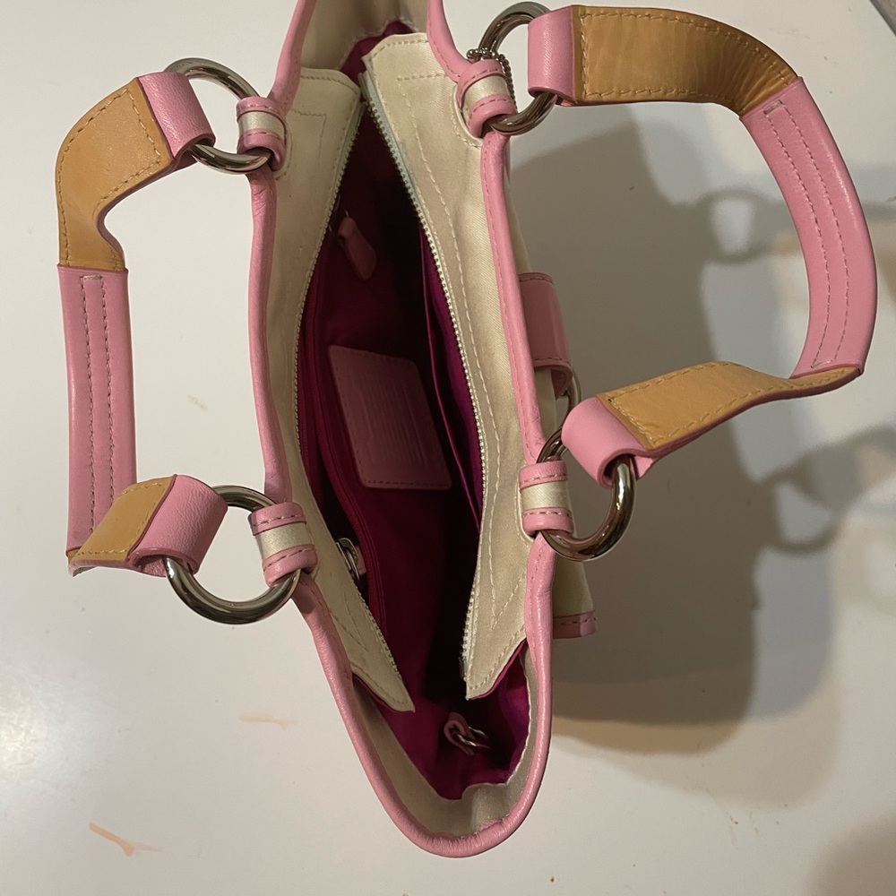 Pink and Cream Women's Handbag - Picture 5 of 13